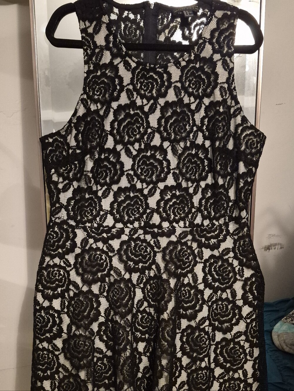Forever 21 Black Lace Overlay Mini Dress